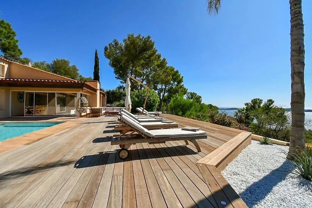 Villa Palm Springs Superb Sea View, Terrasse And Swimming Pool Carqueiranne Frankrike