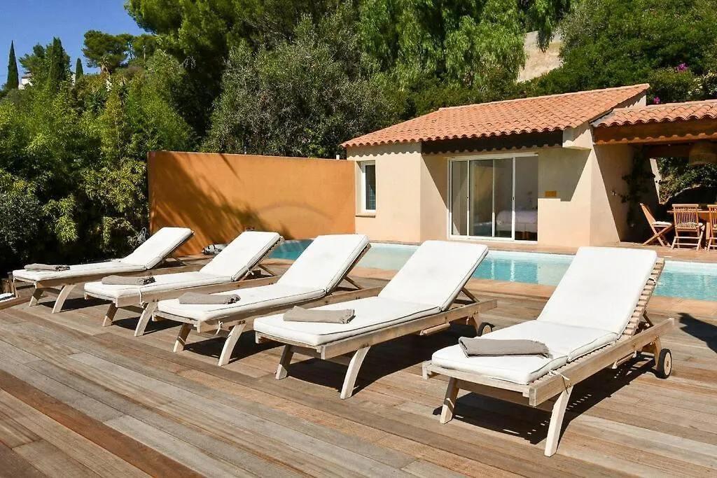 Villa Palm Springs Superb Sea View, Terrasse And Swimming Pool Carqueiranne