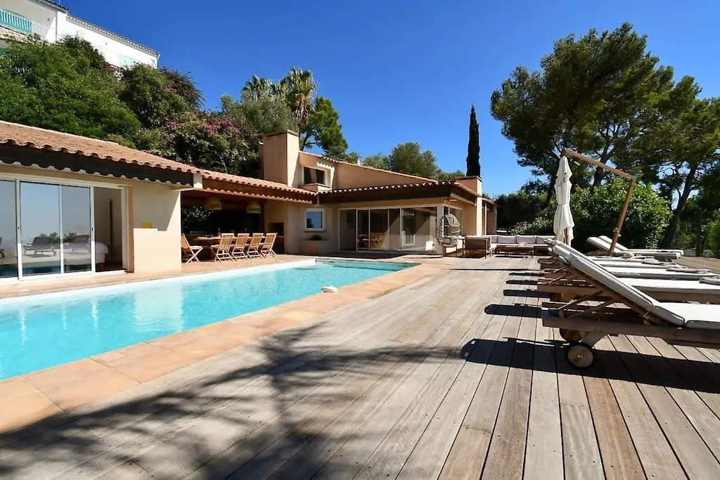 Villa Palm Springs Superb Sea View, Terrasse And Swimming Pool Carqueiranne Frankrike
